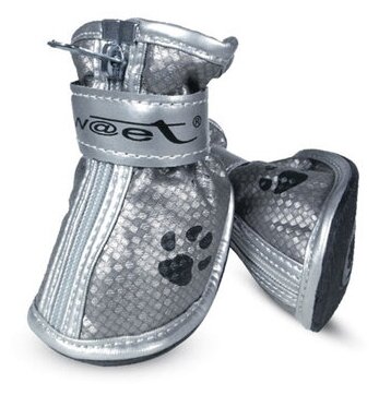 Triol (одежда) Ботинки для собак серебряные с лапками, 45*35*45мм 12241064, 0,090 кг