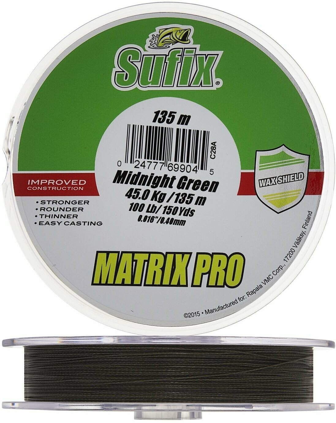 Шнур плетеный для рыбалки Sufix Matrix Pro 0,40мм 135м (midnight green)