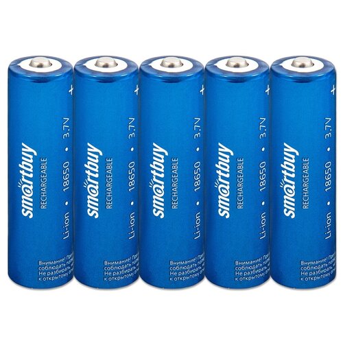 аккумулятор 18650 li ion liitokala 3400 mah с выводами w tabs 5 шт Аккумулятор Li-Ion 2000 мА·ч 3.7 В SmartBuy LI18650-2000, в упаковке: 5 шт.