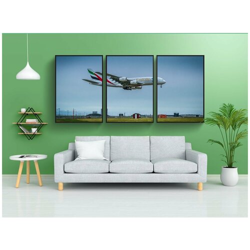 фото Набор модулных постеров для интерьера "самолет, струя, летающий" 60x90 см. в тубусе, без рамки lotsprints