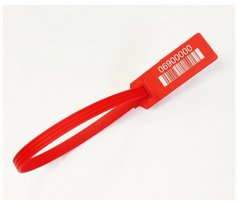 Пломба пластиковая универсальная номерная ЭКОфикс 220 мм, красная, 50 шт/уп