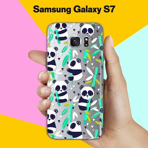 Силиконовый чехол на Samsung Galaxy S7 Панда / для Самсунг Галакси С7 пластиковый чехол обнулись желтый на samsung galaxy s7 самсунг галакси с 7