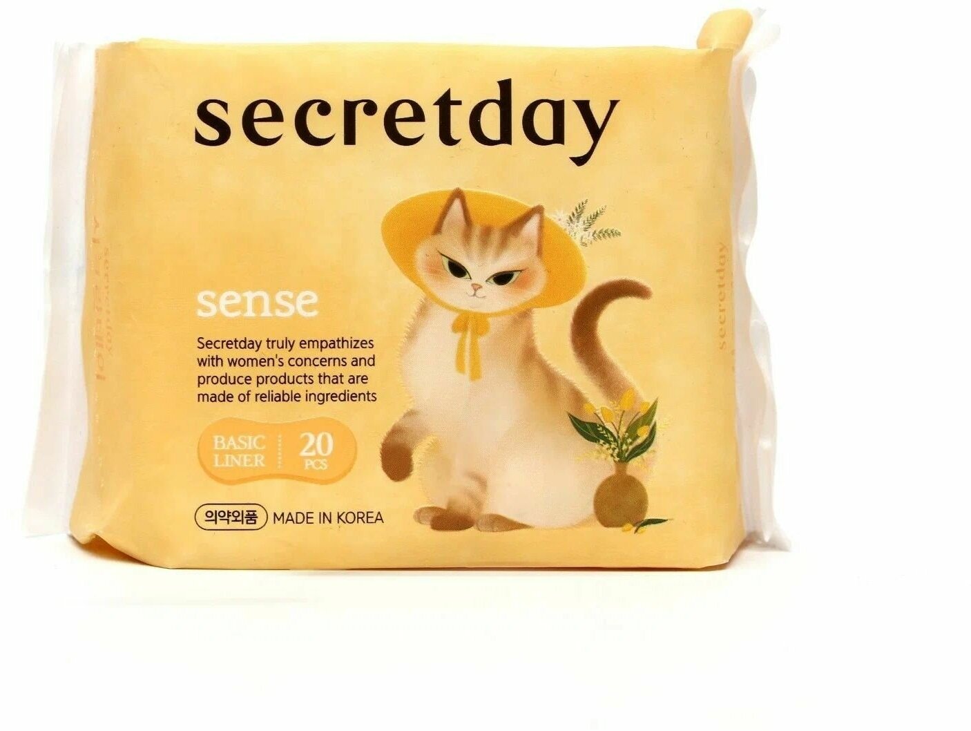 SECRET DAY Ультратонкие дышащие органические прокладки Sense 20 шт (15,5 cm)