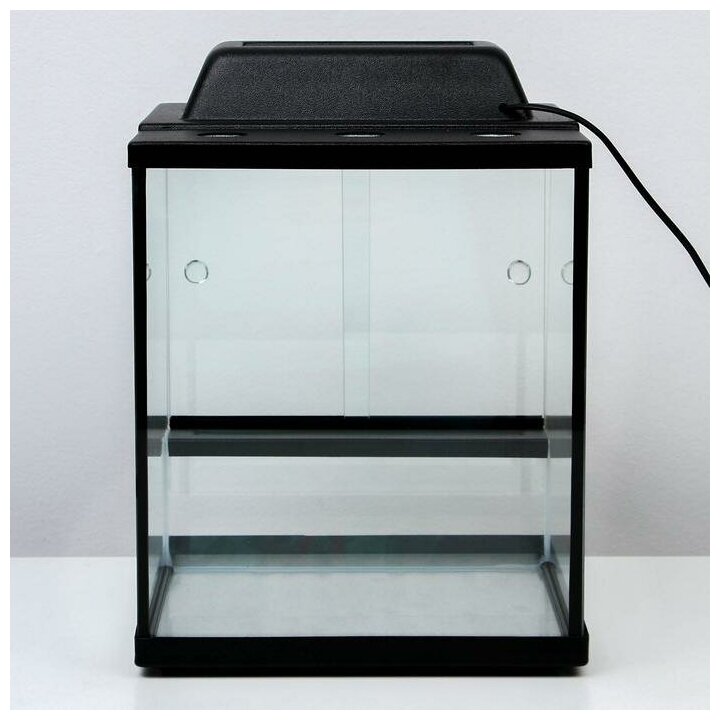 Пижон Террариум с раздвижными дверцами 30 л, черный 30 х 30 х 35 см - фотография № 8