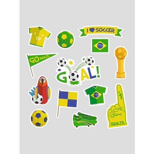 Наклейки стикеры Футбол Бразилии