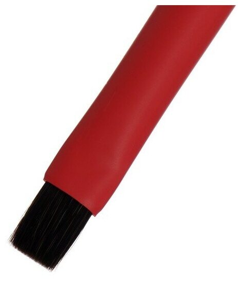 Кисть соболь-микс №8 плоская Roubloff "Aqua" ручка короткая красная, покрытие обоймы soft-touch - фото №8