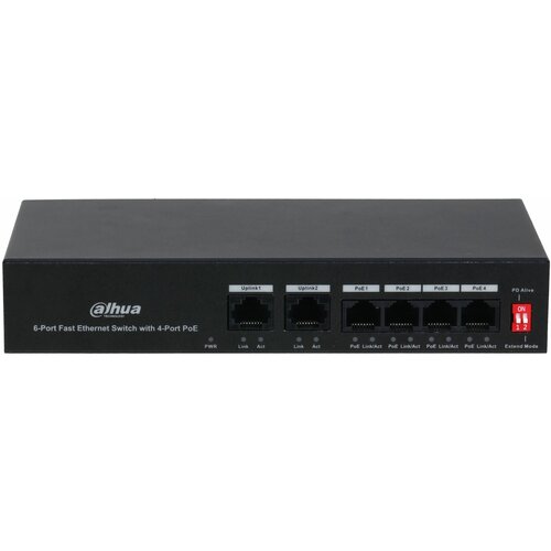 Неуправляемый коммутатор Dahua DH-PFS3006-4ET-36 3911₽