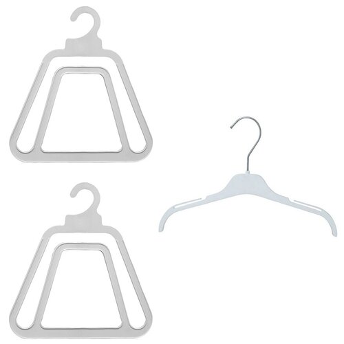 Вешалки Valexa набор (шапочная ВШ-1 2 шт 270мм +для детской одежды ДМ-30 1 шт 300мм х 10мм) белые