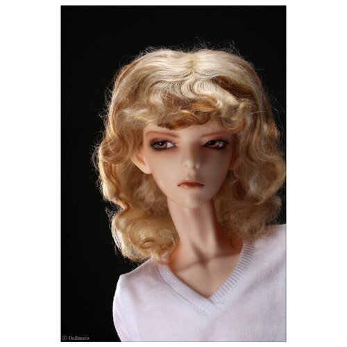 Dollmore 8-9 MX Blended Mohair Wig Blonde D3 (Парик русый короткий с волнистыми волосами и волнистой челкой размер 20-23 см для кукол Доллмор / Пуллип)