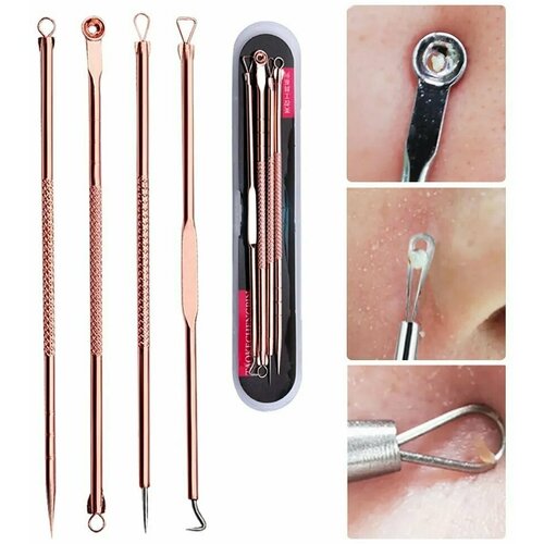 Elza Aziatica / Косметологический инструмент. Набор для удаления акне (от прыщей), чёрных точек.