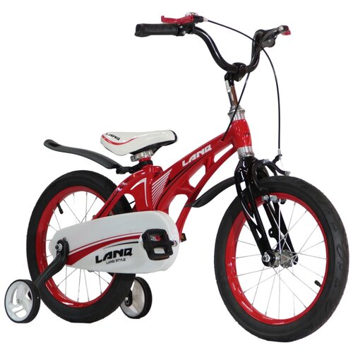 фото Велосипед lanq 16" красный алюминиевая рама, ручные тормоза sx bike