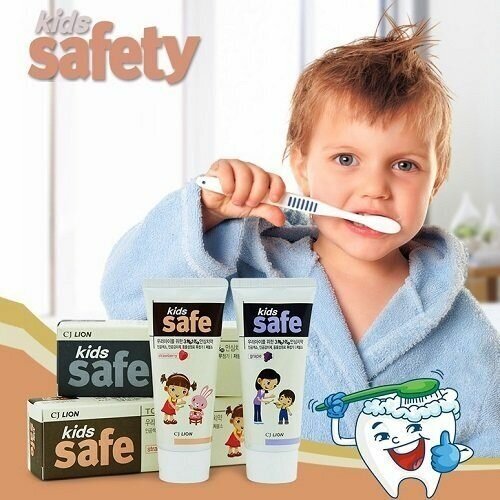 Зубная паста CJ Lion Kids Safe детская со вкусом клубники, 90 г - фото №16