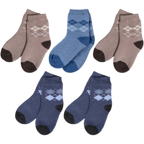 Комплект из 5 пар детских махровых носков RuSocks (Орудьевский трикотаж) микс 10, размер 12-14