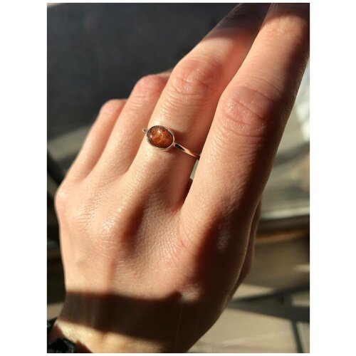 фото Кольцо true stones, гeлиoлит, размер 17, оранжевый
