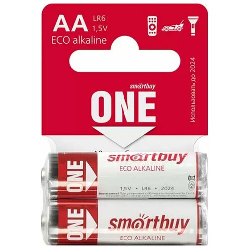 Элемент питания SMARTBUY ONE LR6 BL2S (60/600) lr03 элемент питания smartbuy bl5 strip лента отрывная 60 600 sbba 3a05b