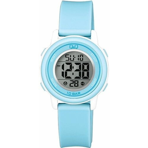 Наручные часы Q&Q Часы японские наручные женские спортивные электронные на ремне Q&Q M208J006Y, голубой