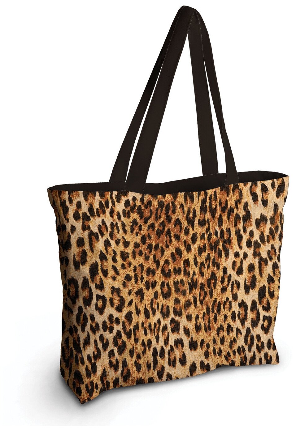 Текстильная женская сумка JoyArty "Классический леопард" на молнии для пляжа и фитнеса - фотография № 5