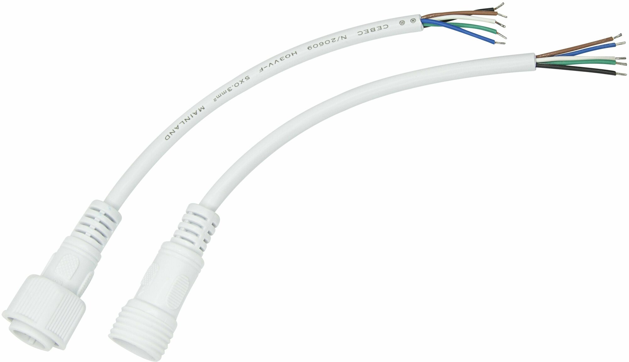 Соединительный кабель (5pin) герметичный (IP67) 5х0.5мм² белый REXANT Артикул 11-9450
