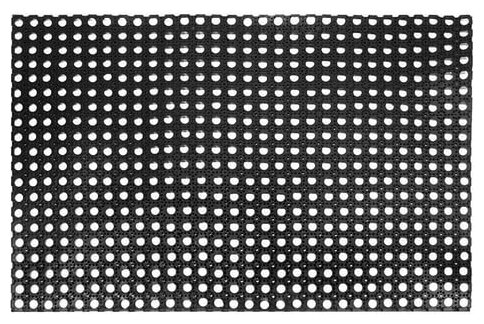 Коврик входной резиновый крупноячеистый грязезащитный, 80х120 см, толщина 16 мм, черный, VORTEX, 20003