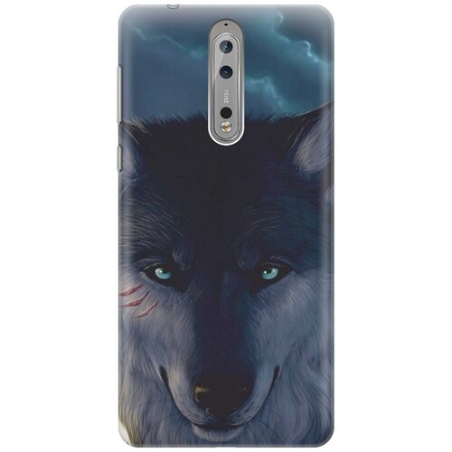 фото Re:pa накладка transparent для nokia 8 с принтом "взгляд волка"