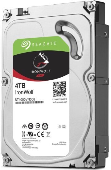 Жесткий диск 3.5" Seagate IronWolf 4 ТБ, SATA III, 64 Mb, 5900 rpm (ST4000VN008)