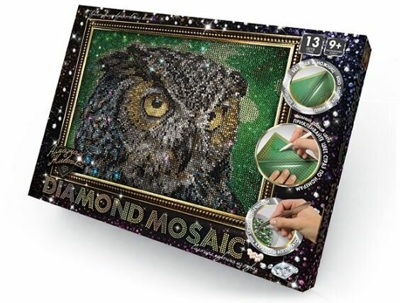 Алмазная мозаика Danko Toys Diamond Mosaic малый Сова (DM-02-01)