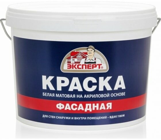 Краска фасадная эксперт -30С° 14кг белый