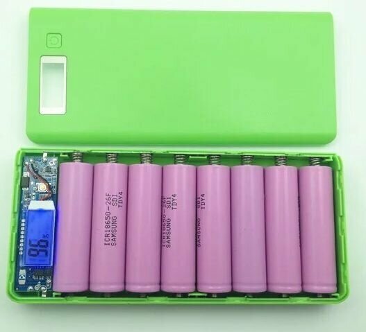 Power bank корпус 18650 и 8 аккумуляторов 3500 мАч