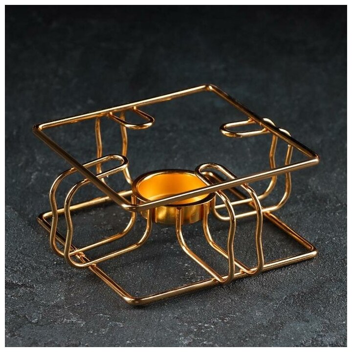 Подставка - подогрев для чайника 15×15×6 см цвет золотой