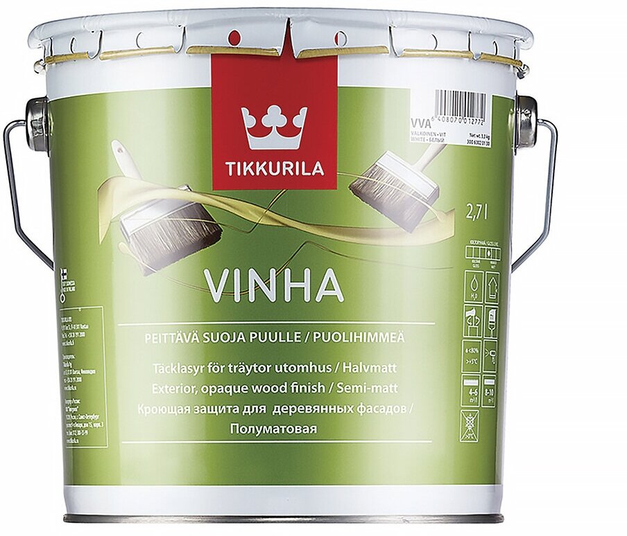 TIKKURILA VINHA антисептик кроющий, водоразбавляемый, полуматовый, база C (2,7л)