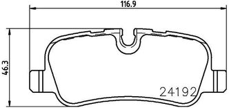 Дисковые тормозные колодки задние Mintex MDB 2713 для Land Rover Range Rover, Land Rover Discovery, Land Rover Range Rover Sport (4 шт.)