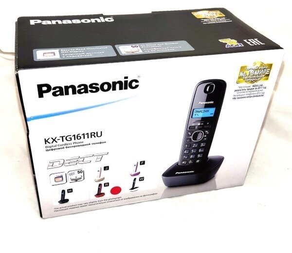 Р/Телефон Dect Panasonic KX-TG1611RUR красный/черный АОН - фотография № 13