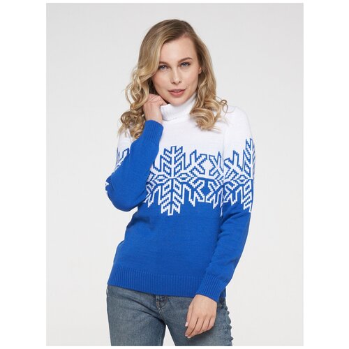 фото Свитер женский vay 202-4855 (52, электрик/белый)