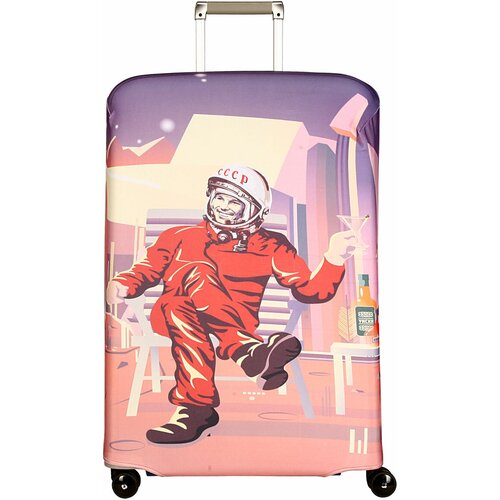 фото Чехол для чемодана routemark, полиэстер, размер l, розовый