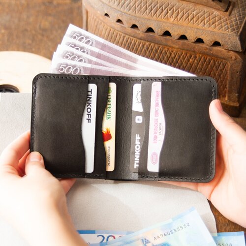 Бумажник SAFFA, фактура гладкая, черный