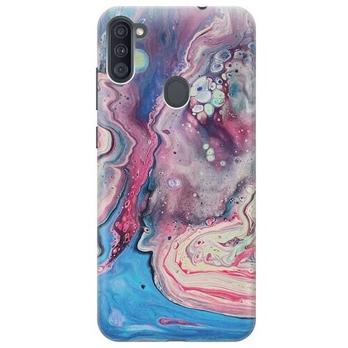 фото Ультратонкий силиконовый чехол-накладка для samsung galaxy a11 / m11 с принтом "разноцветный мрамор" gosso