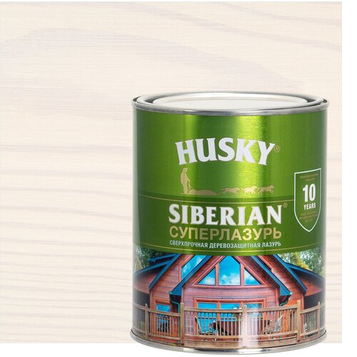 Лазурь для дерева Husky Siberian Суперлазурь цвет белый 0.9 л краска фасадная husky 2 5 л цвет белый