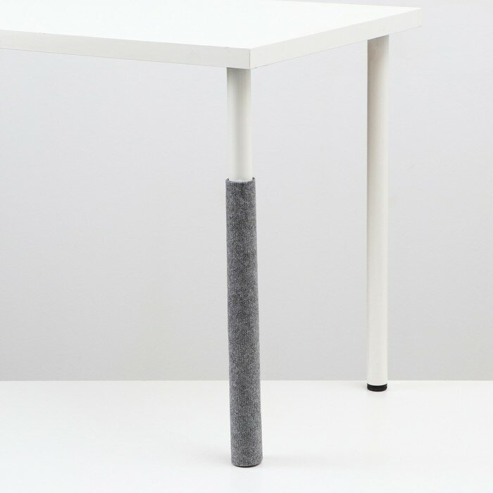 Когтеточка столбик на ножку стола, ковролин, 50 х 30 см, серая