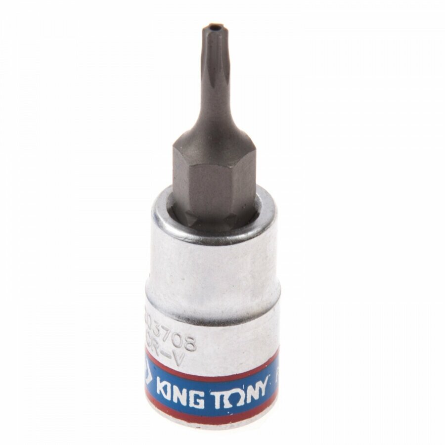 Насадка (бита) торцевая 1/4" TORX T8 37 мм с отверстием KING TONY 203708