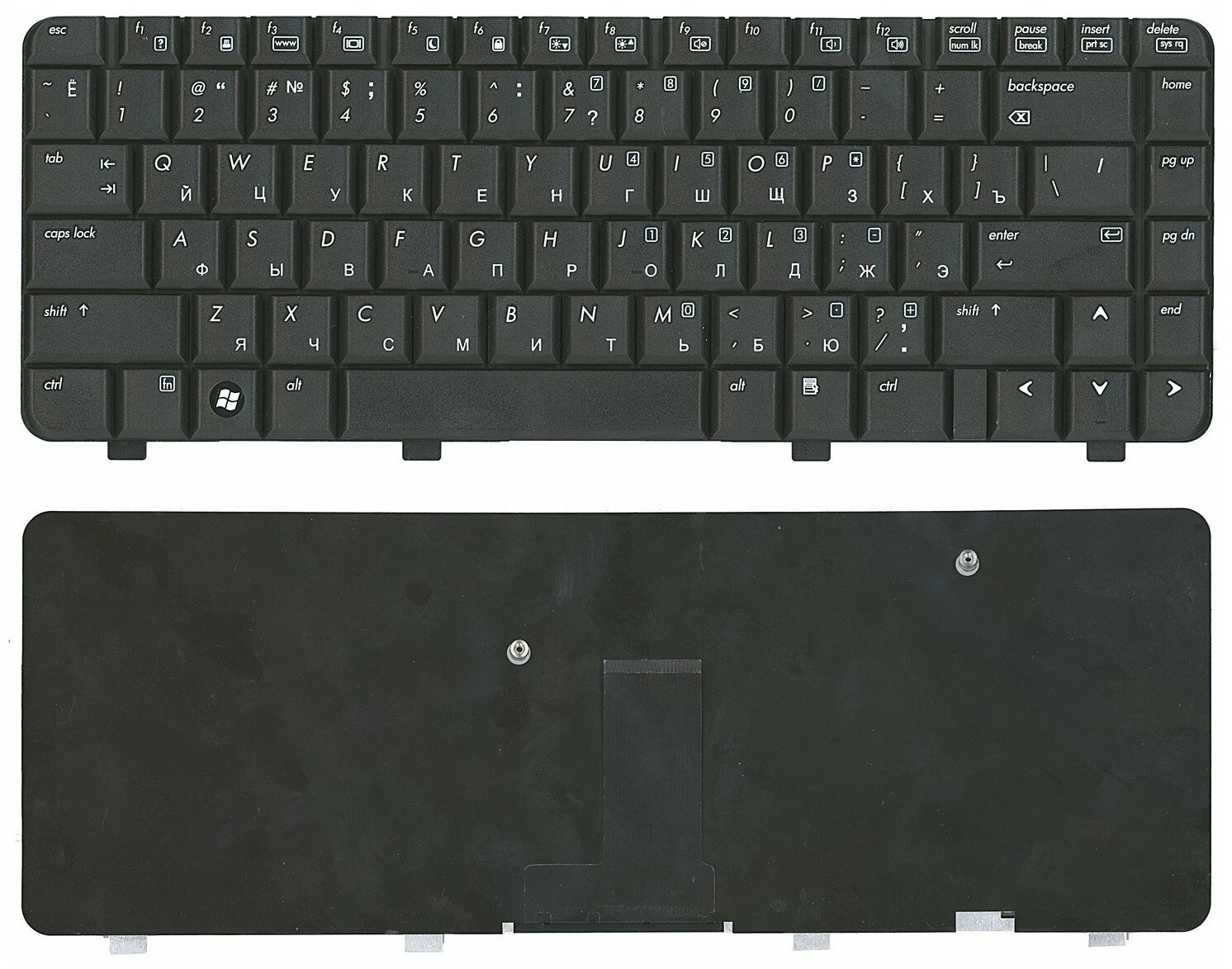 Клавиатура для ноутбука HP Compaq 530 черная без рамки