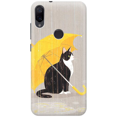 фото Силиконовый чехол на xiaomi mi play / сяоми ми плей с принтом "кот с желтым зонтом gosso