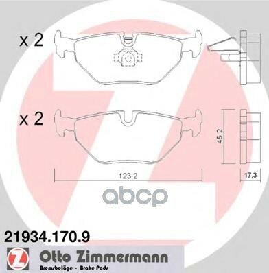 Колодки Тормозные Дисковые К-Т Bmw, Mg, Saab, Rover Zimmermann арт. 21934.170.9