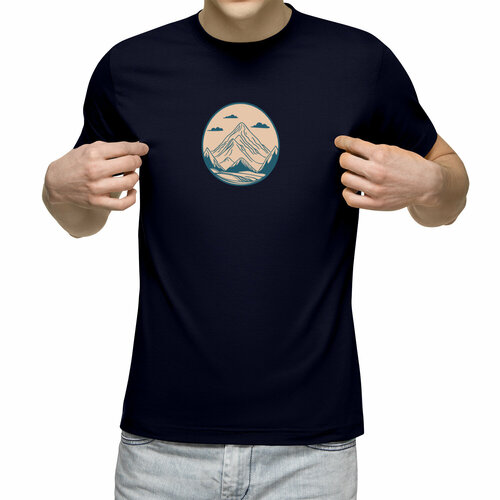 Футболка Us Basic, размер L, синий мужская футболка портрет девушки фэшн лайн арт принт m белый