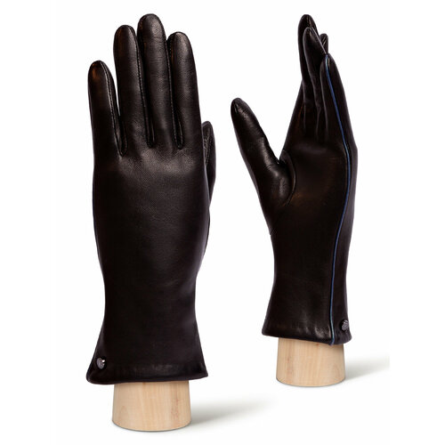фото Перчатки eleganzza зимние, натуральная кожа, подкладка, размер 8, черный