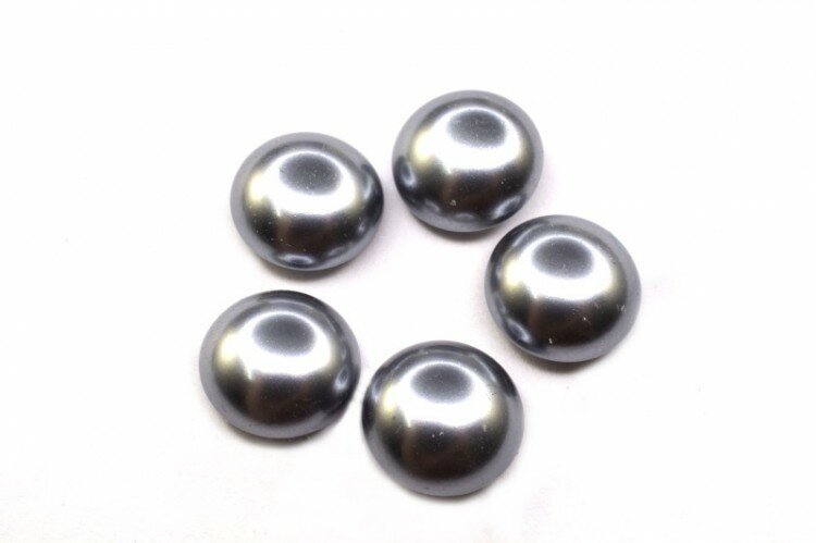 Glass Pearl Cabochon 10мм, цвет 70484 Light Grey, 756-013, 5шт