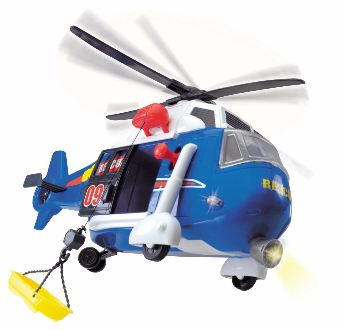 Вертолет Dickie Toys Спасательная служба с лебедкой, звуковыми и световыми эффектами, 32 см (3308356) - фото №13