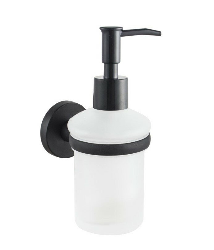 Дозатор для жидкого мыла стеклянный, черный матовый D-Lin - фотография № 6