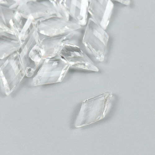 Декор для творчества пластик Ромб кристалл прозрачный цветной набор 20 гр 0,6х1,6х2,3 см