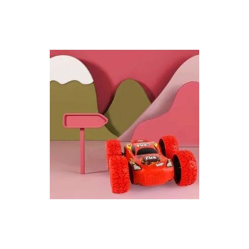 Машинка /Перевертыш 360/ 11*11*4,5см, инерционная красная, в коробке 11,5*11*5см.