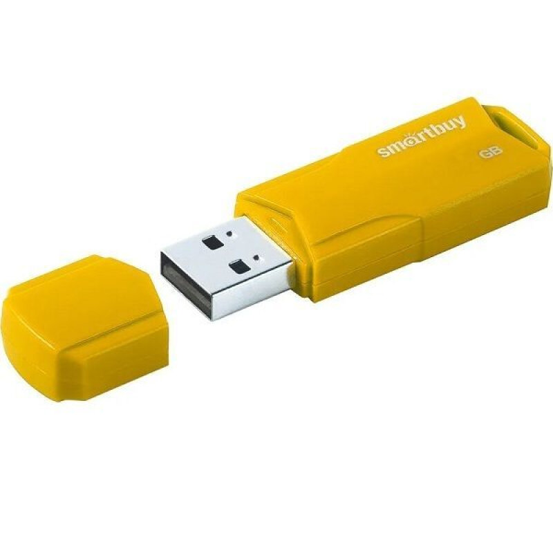 Флешка SmartBuy CLUE Yellow, 32 Гб, USB 2.0, чт до 25 Мб/с, зап до 15 Мб/с, жёлтая